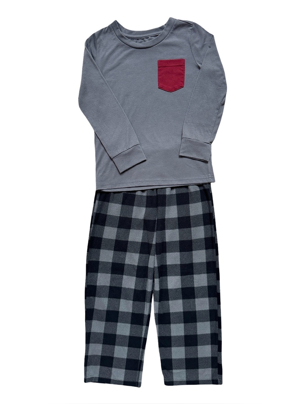 ⭐️ 5 for $25 Columbia Boys Pajama Set Plaid Fleece Pants Size S 6